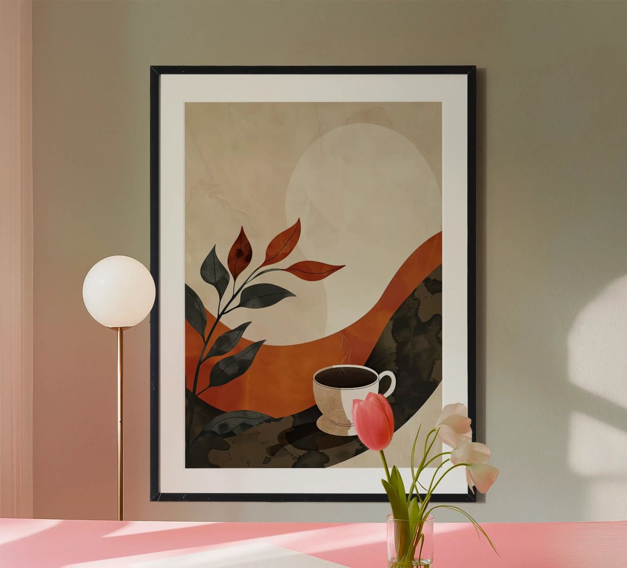 coffee coffee cup cup of coffee plant leaves poster by Bacsic design