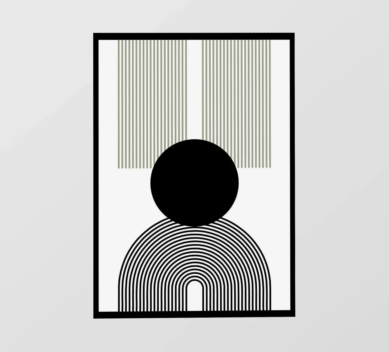 cerchio linee archi linee verticali cerchio nero telo in pvc da Bacsic design