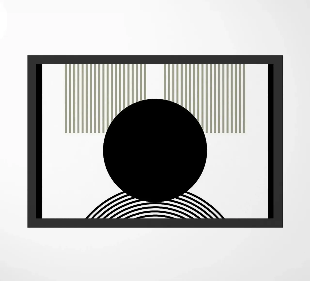 cerchio linee archi linee verticali cerchio nero zerbino da Bacsic design