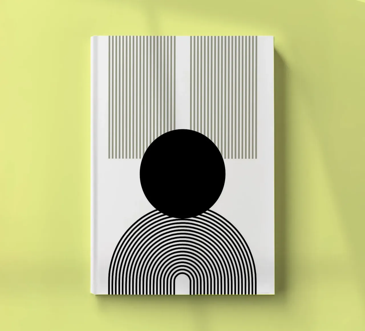 circle lines arcs vertical lines black circle notebook by Bacsic design