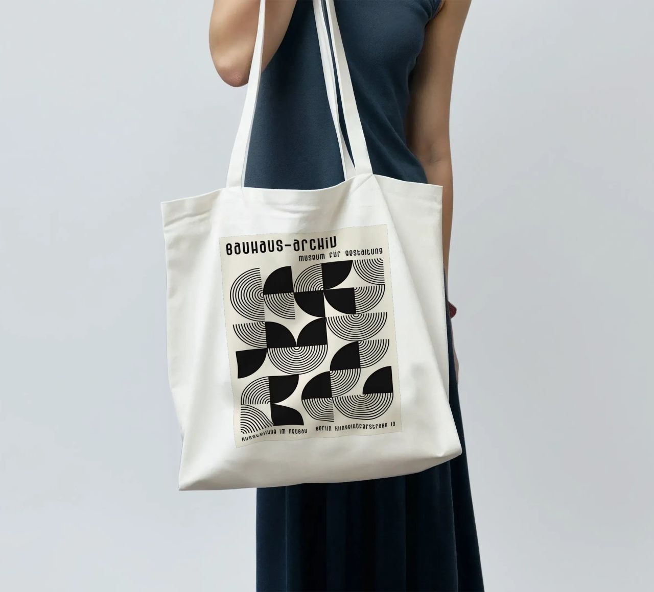 cerchi concentrici linee curve forme geometriche borsa in juta da Bacsic design