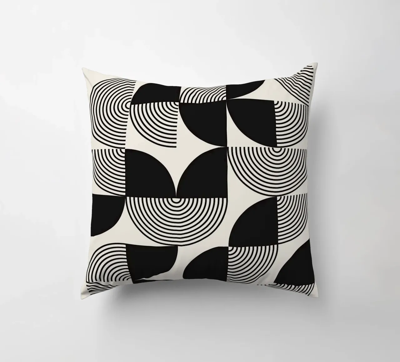konzentrische Kreise gebogene Linien geometrische Formen Kissen von Bacsic design