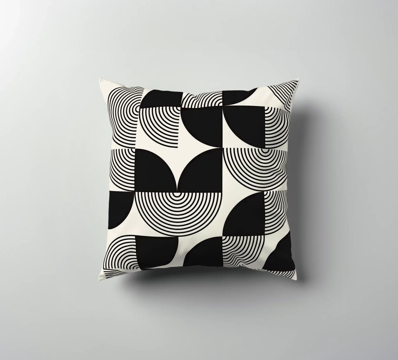 cerchi concentrici linee curve forme geometriche cuscino da Bacsic design