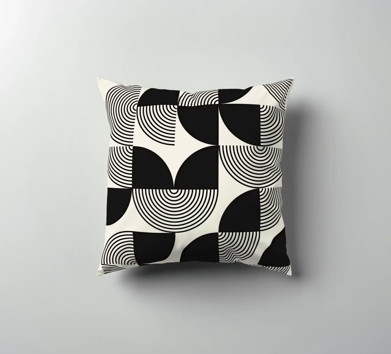 konzentrische Kreise gebogene Linien geometrische Formen Kissen von Bacsic design