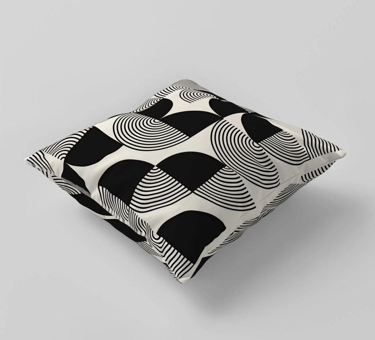 cerchi concentrici linee curve forme geometriche cuscino da Bacsic design