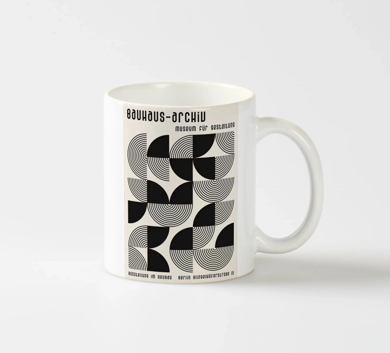 cerchi concentrici linee curve forme geometriche tazza in ceramica da Bacsic design