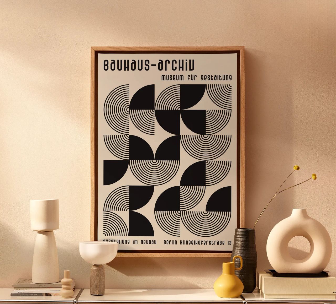 cerchi concentrici linee curve forme geometriche tela da Bacsic design