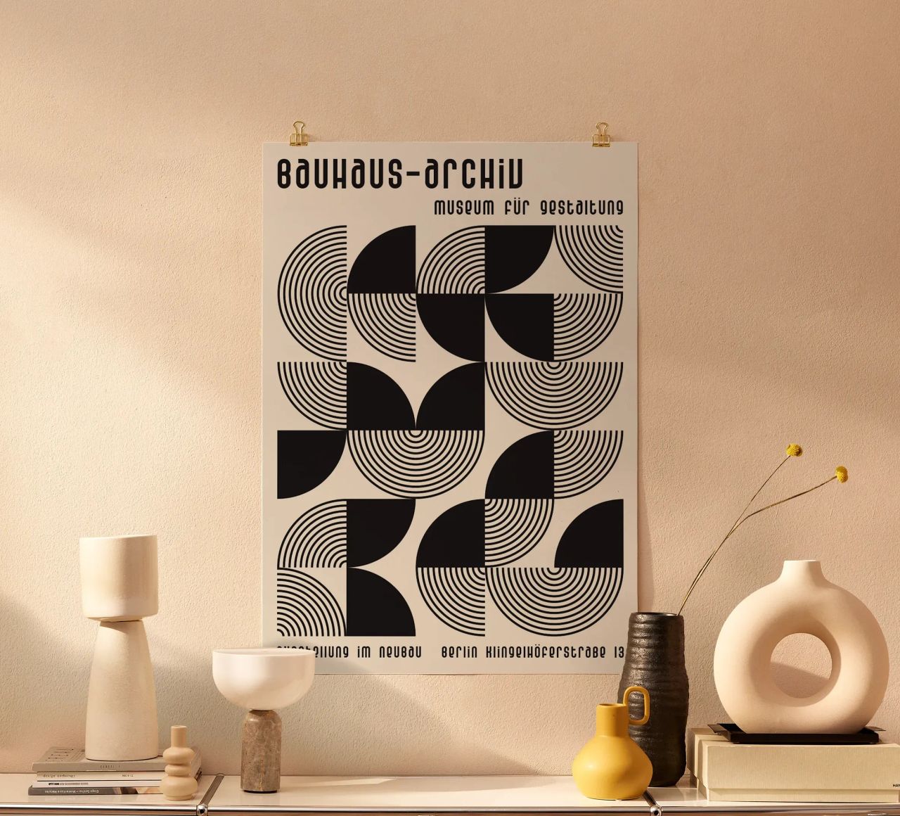 cerchi concentrici linee curve forme geometriche poster da Bacsic design