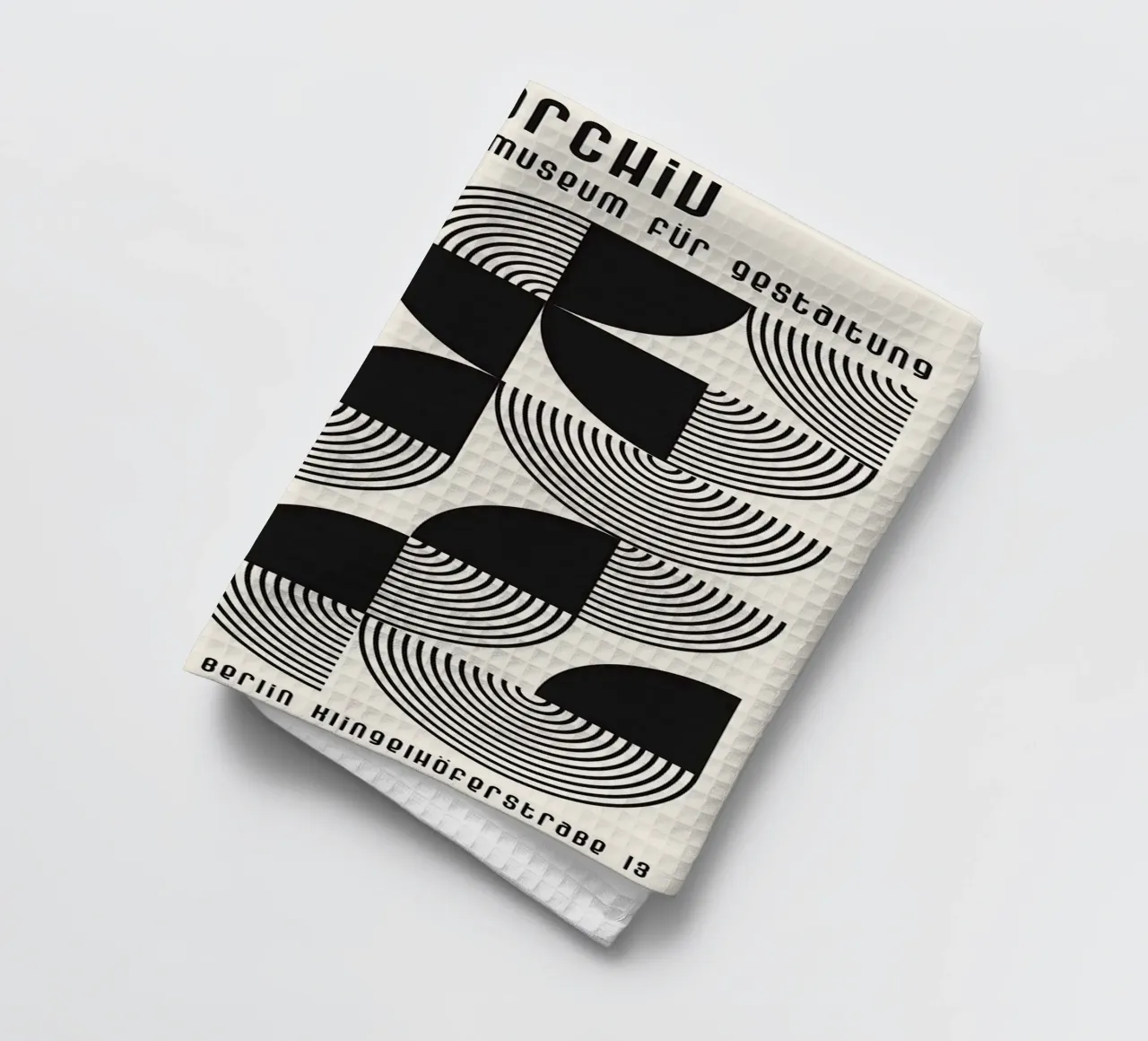konzentrische Kreise gebogene Linien geometrische Formen Geschirrtuch von Bacsic design