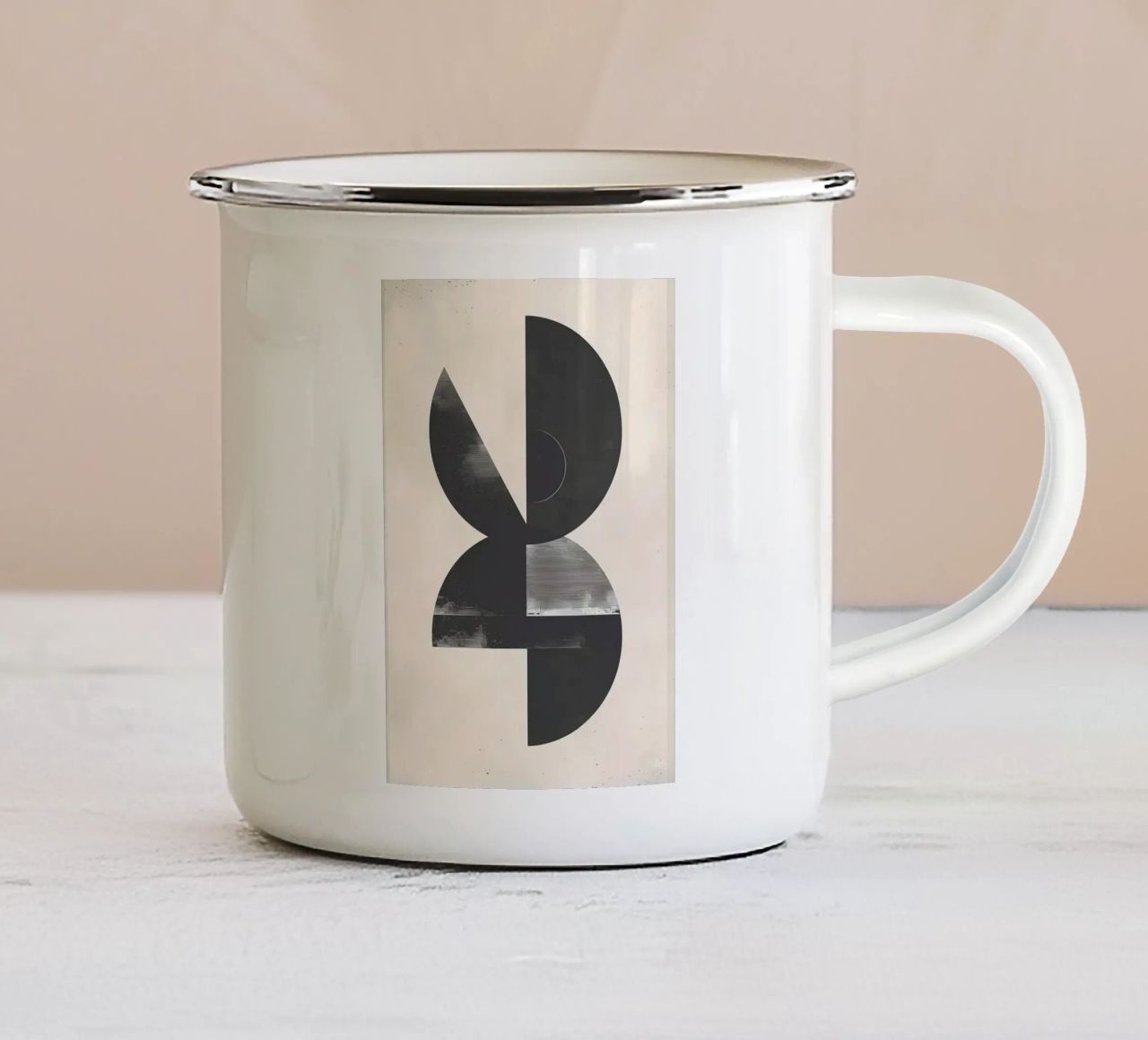 semicerchio cerchio forme geometriche semicerchi tazza in smalto da Bacsic design