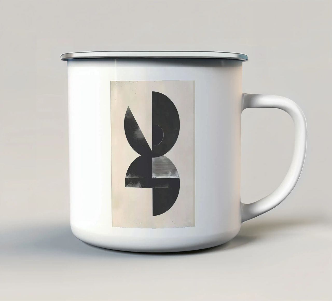 semicerchio cerchio forme geometriche semicerchi tazza in smalto da Bacsic design