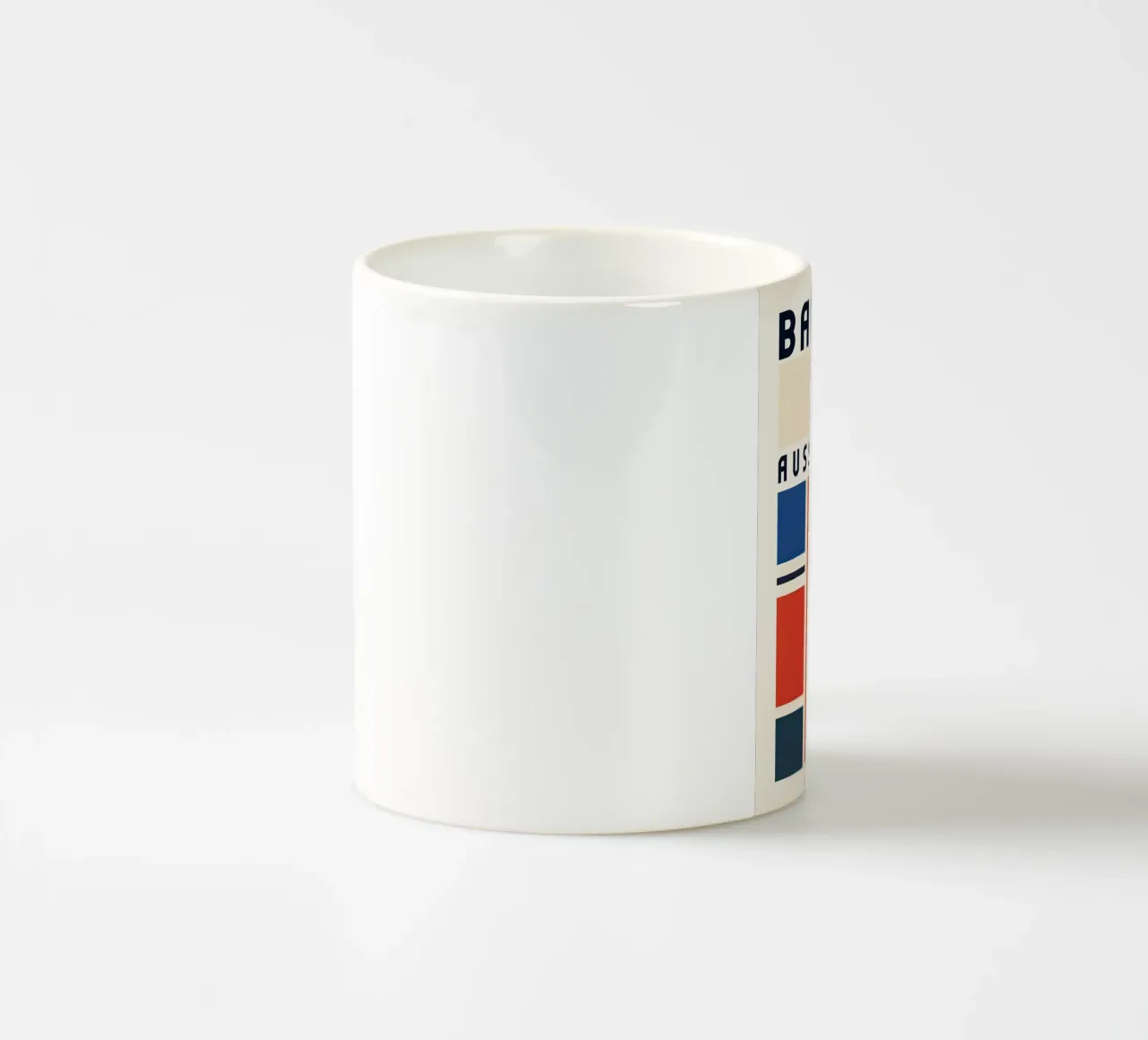 tipografia forme geometriche lettere testo tazza in ceramica da Bacsic design