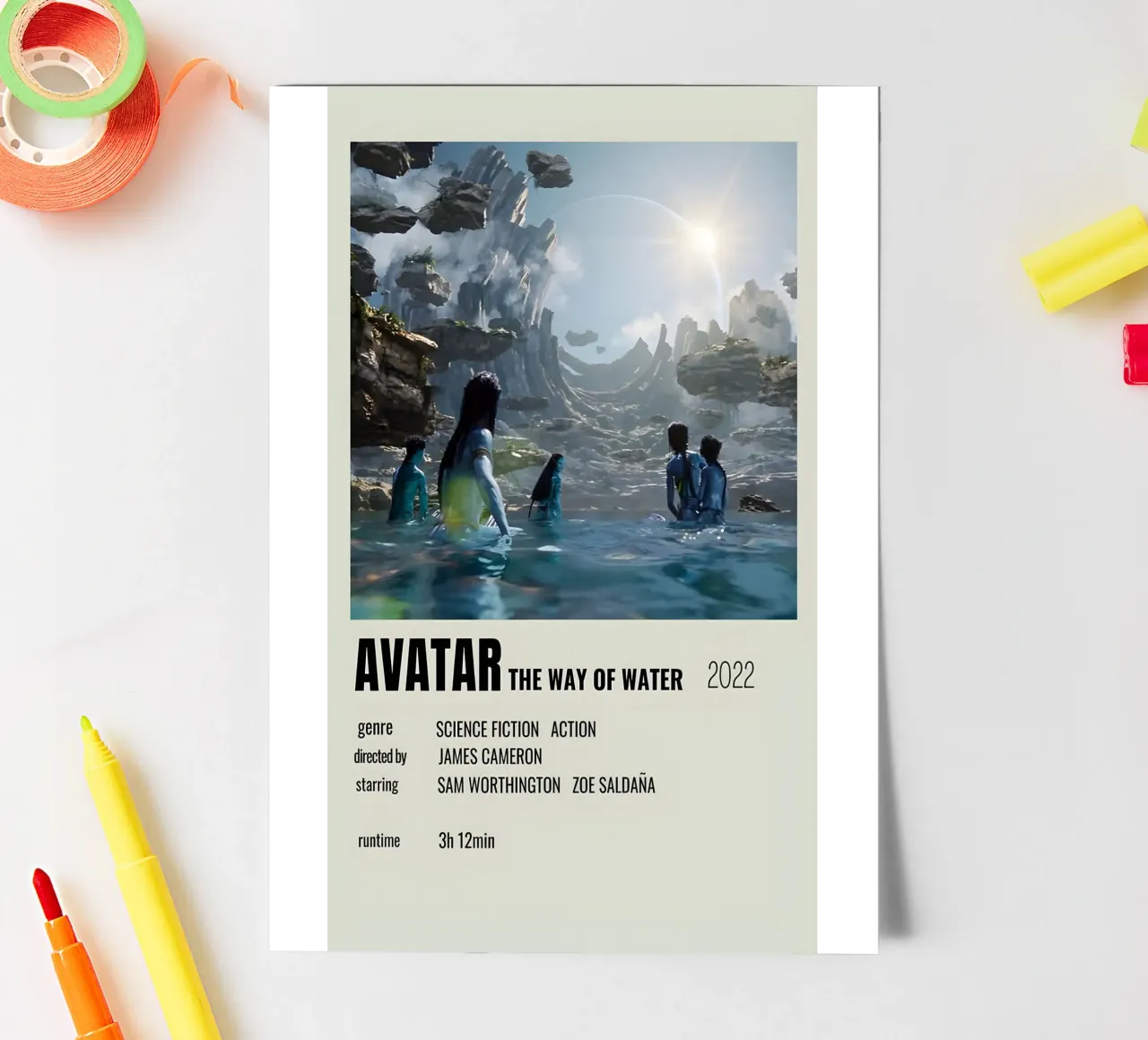 AVATAR THE WAY OF WATER 2022 foglio adesivo da MVFminimalist