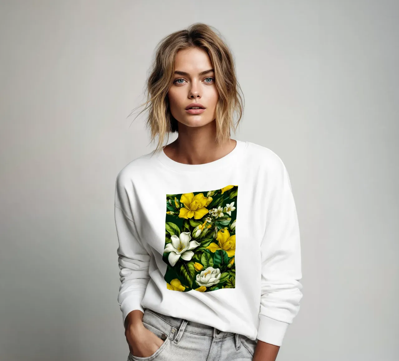 Fiori gialli e bianchi felpa da Justyna Jaszke JBJart