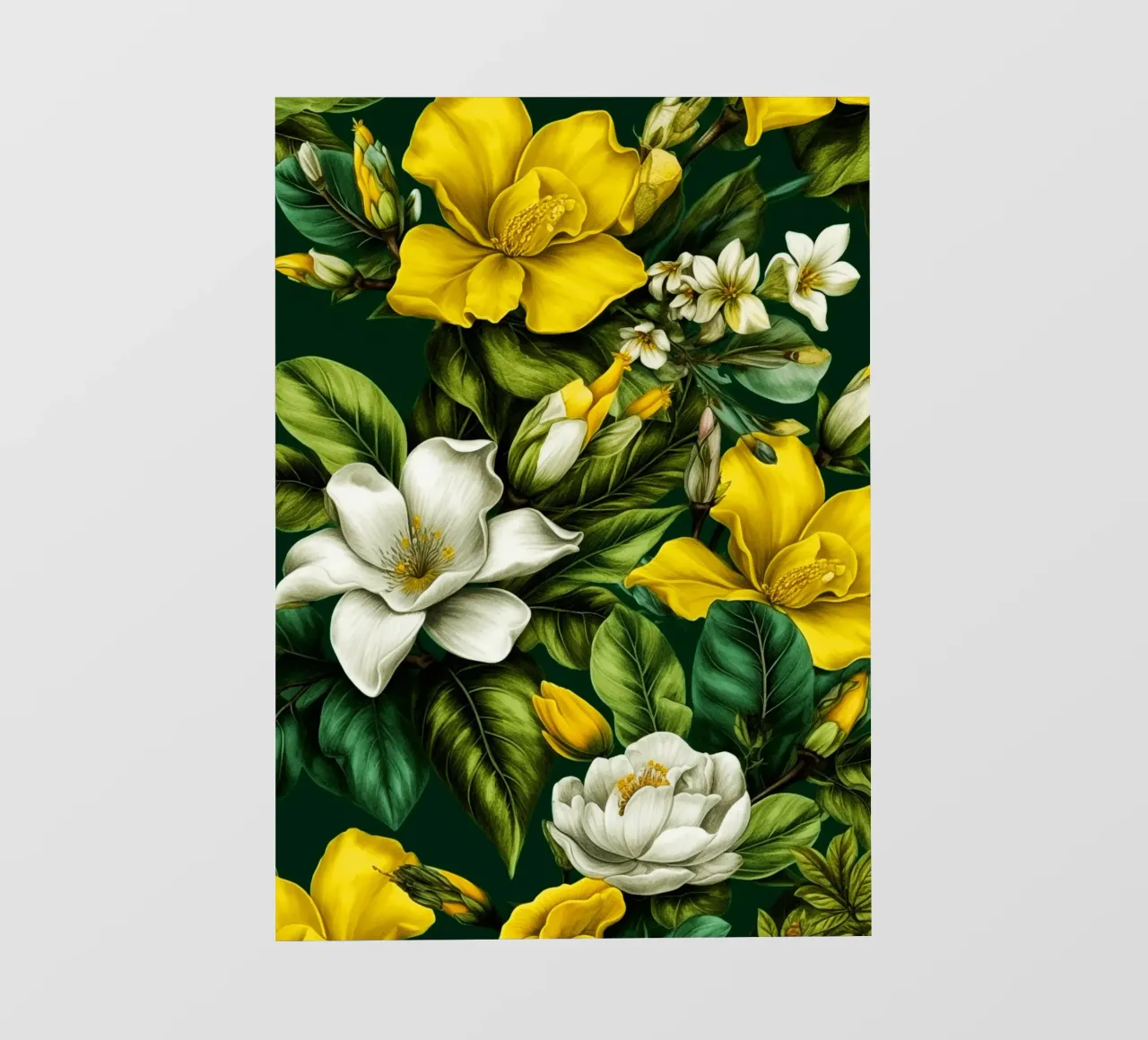 Fiori gialli e bianchi telo in pvc da Justyna Jaszke JBJart