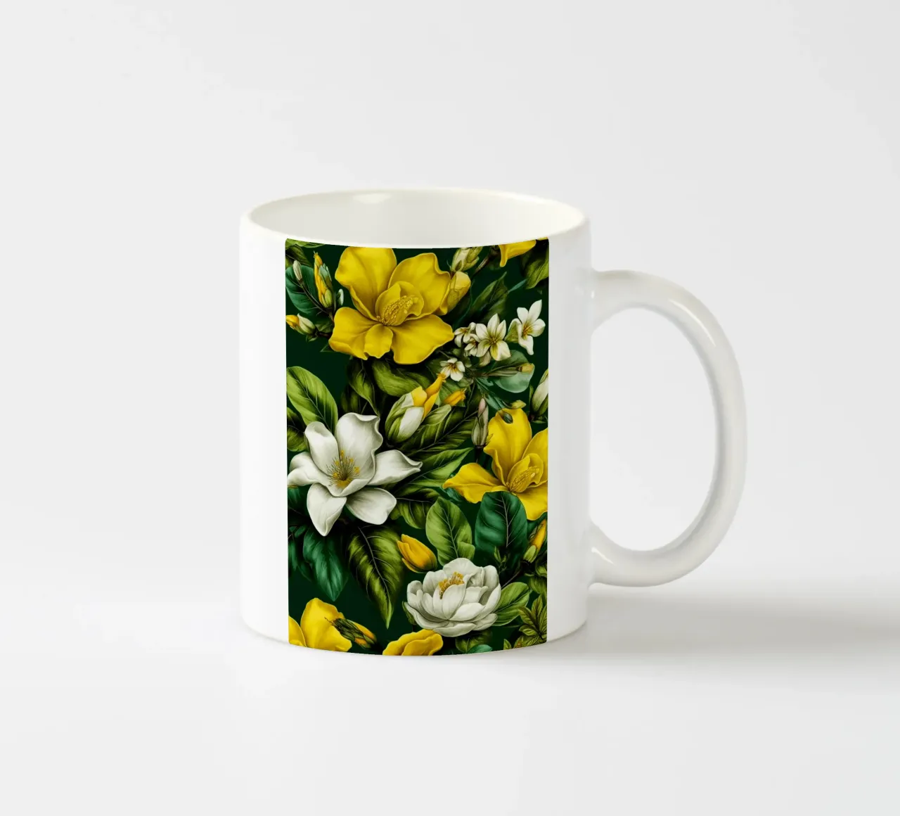 Fiori gialli e bianchi tazza in ceramica da Justyna Jaszke JBJart