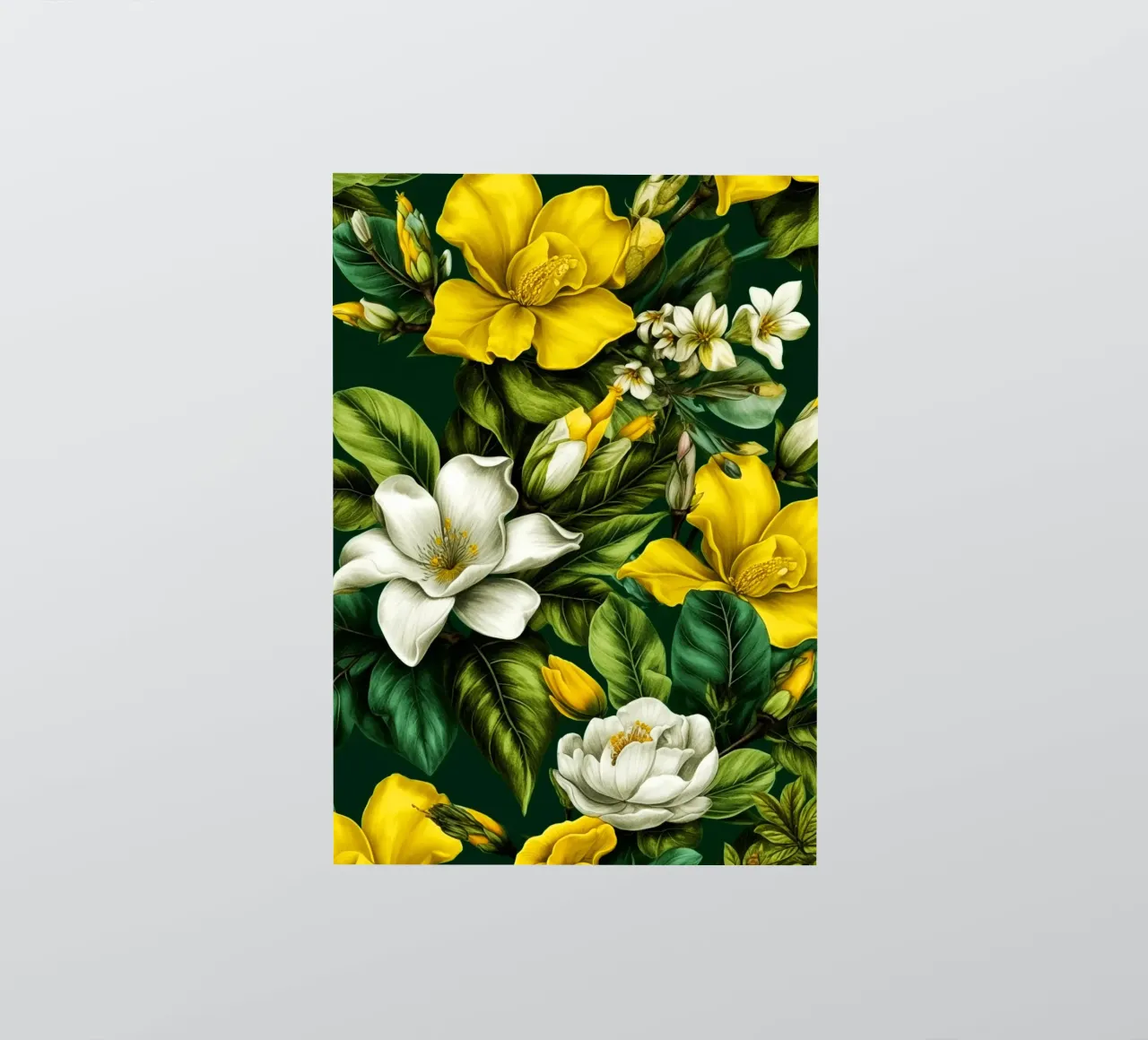 Fiori gialli e bianchi adesivo da Justyna Jaszke JBJart