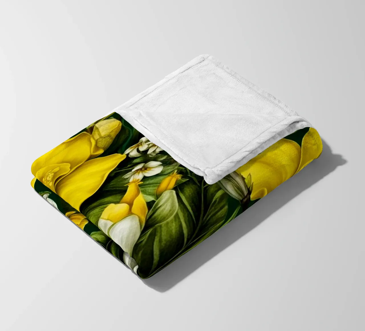 Fiori gialli e bianchi coperta in pile da Justyna Jaszke JBJart