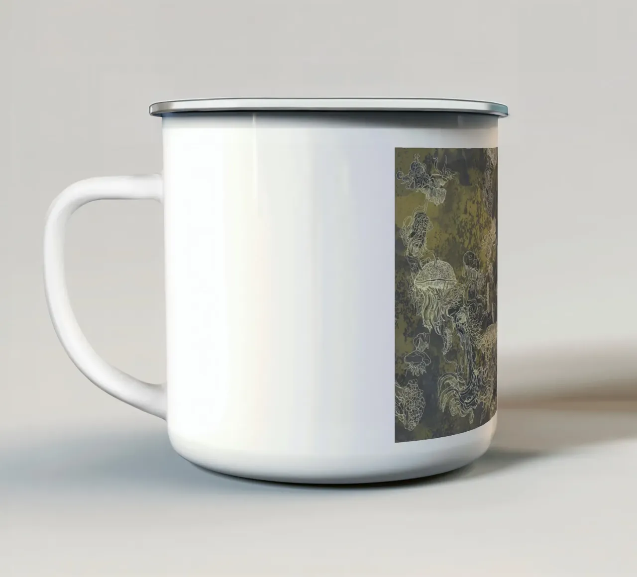 golden mush enamel mug by Giulio Iurissevich