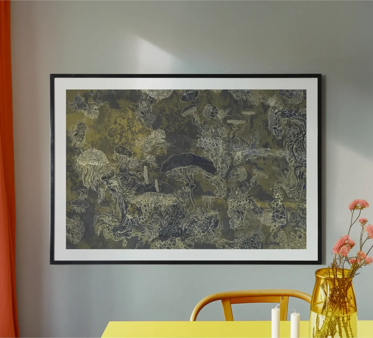 golden mush poster con telaio in plastica da Giulio Iurissevich