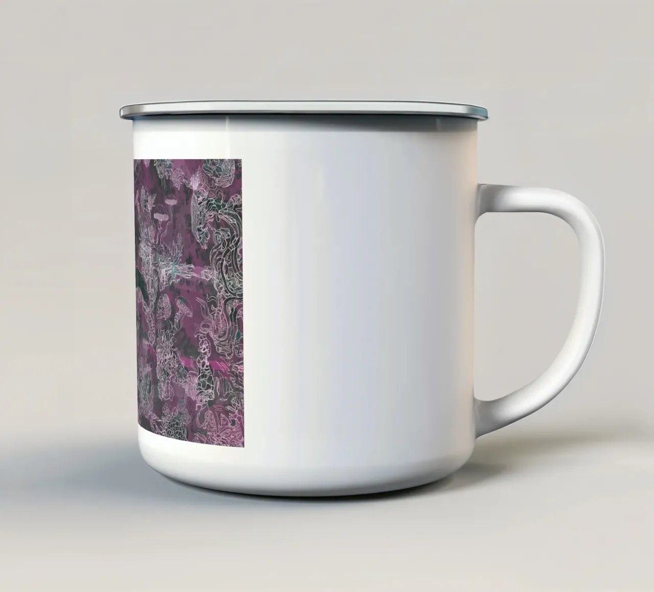 violet mush tazza in smalto da Giulio Iurissevich