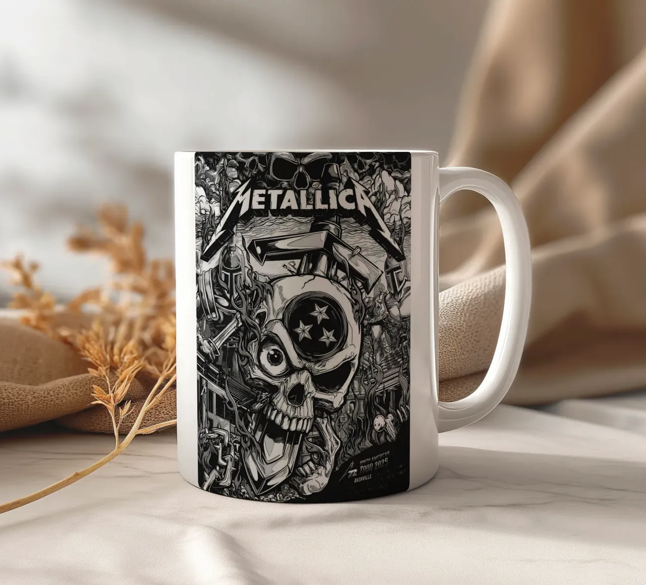 metallica bad art tazza in ceramica da vanhesling
