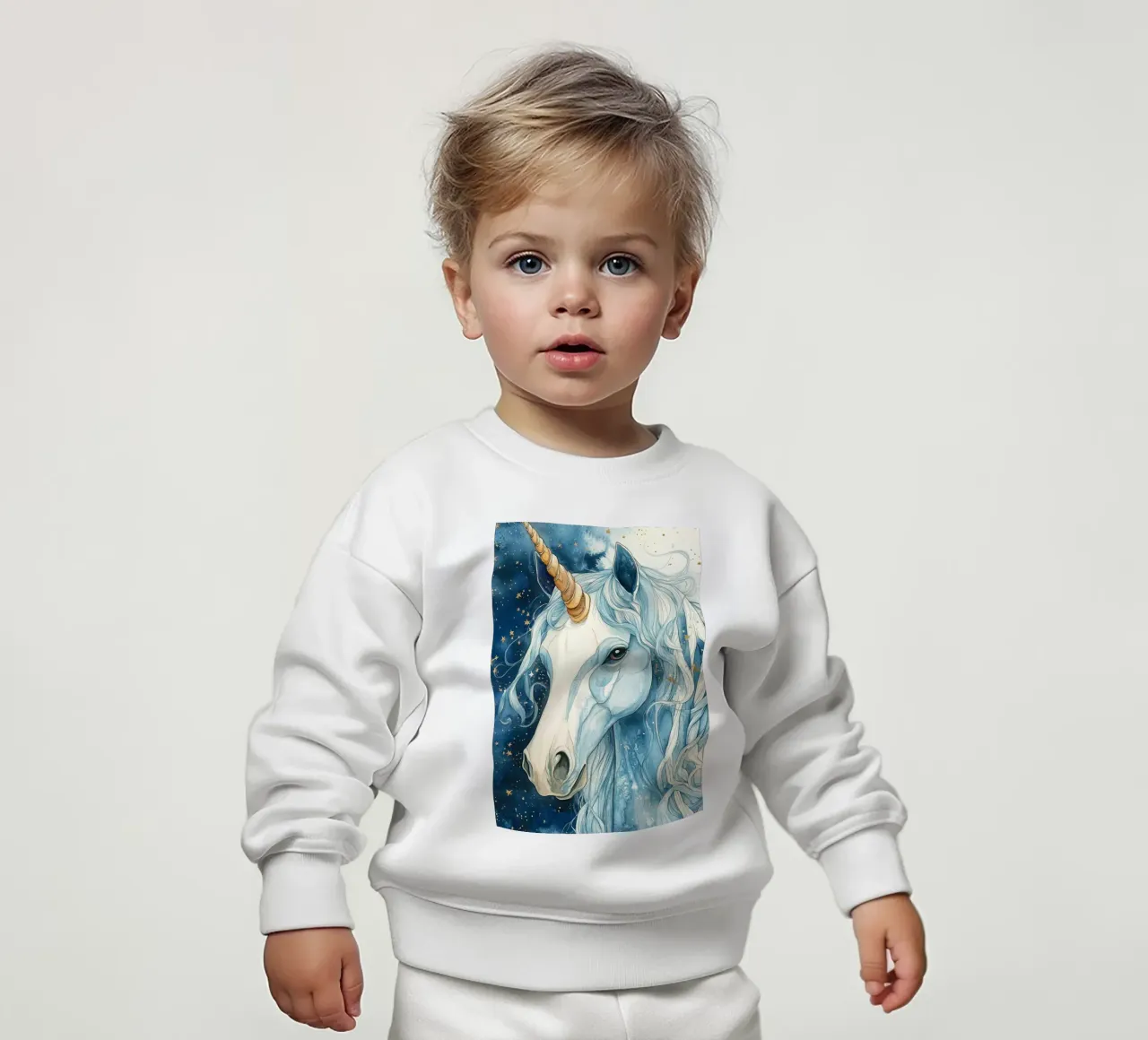 White unicorn felpa neonato da Justyna Jaszke JBJart