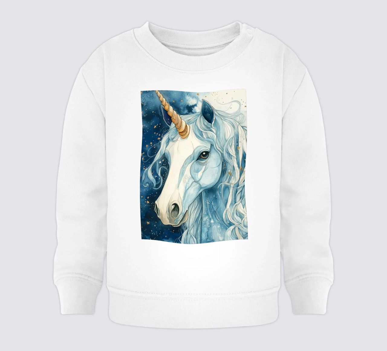 White unicorn felpa neonato da Justyna Jaszke JBJart