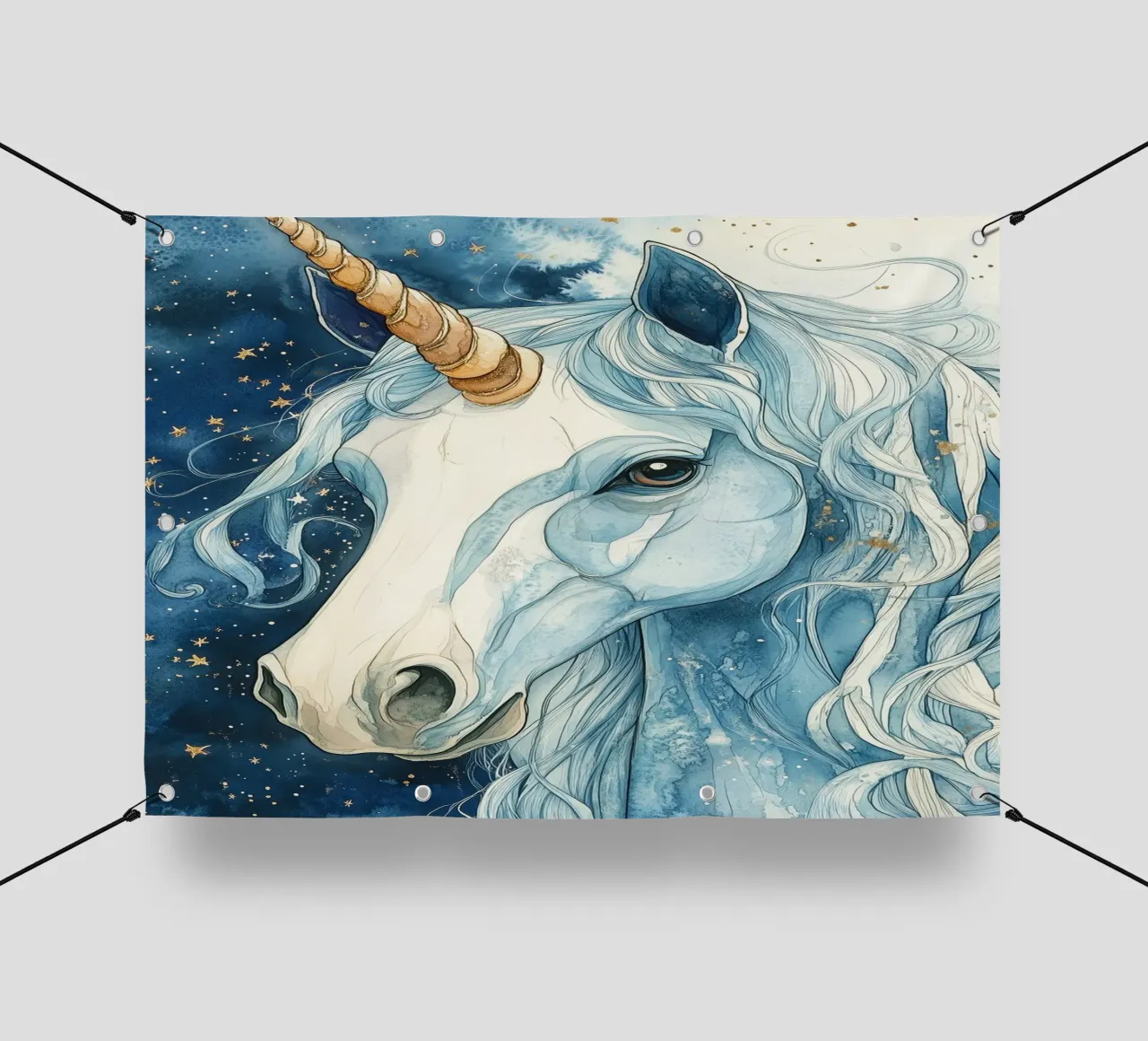 Unicornio blanco lonas publicitarias de Justyna Jaszke JBJart