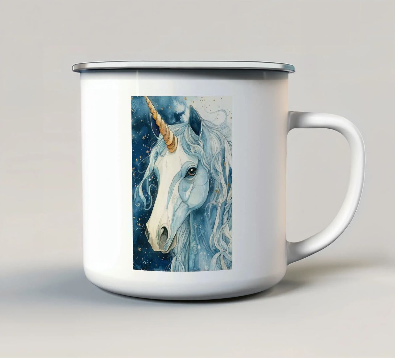 White unicorn tazza in smalto da Justyna Jaszke JBJart