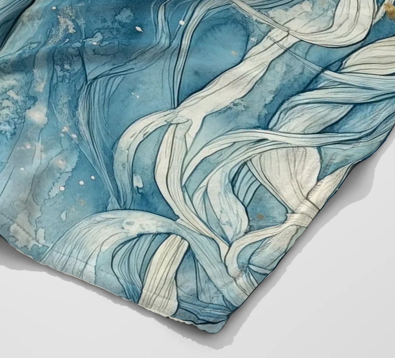 White unicorn coperta in pile da Justyna Jaszke JBJart