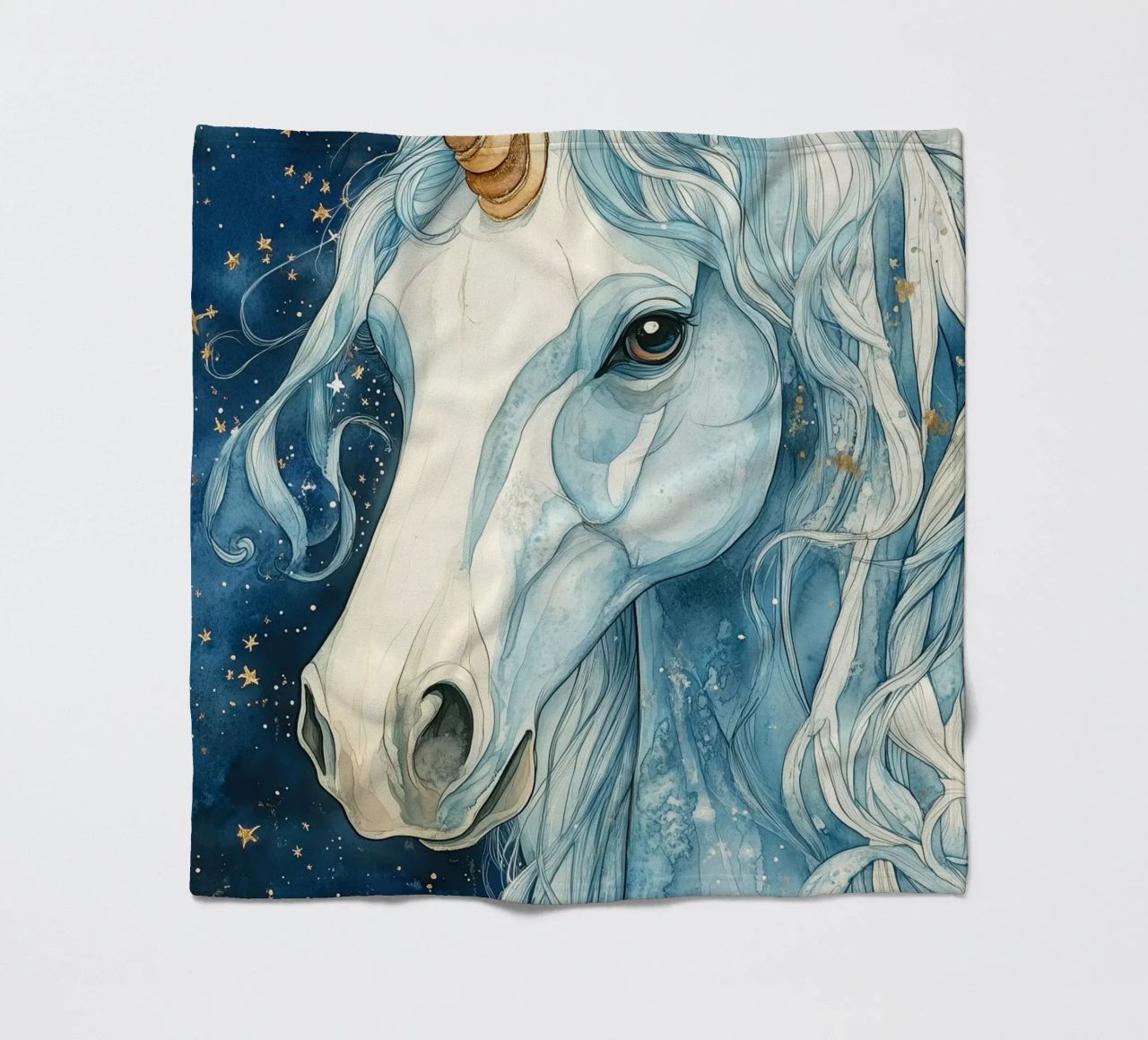 White unicorn coperta in pile da Justyna Jaszke JBJart