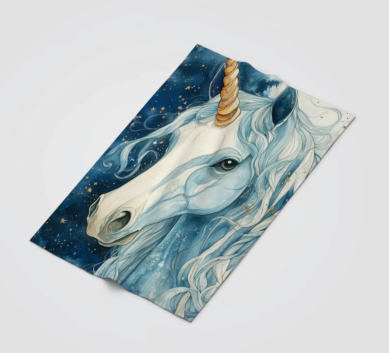 White unicorn coperta in pile da Justyna Jaszke JBJart