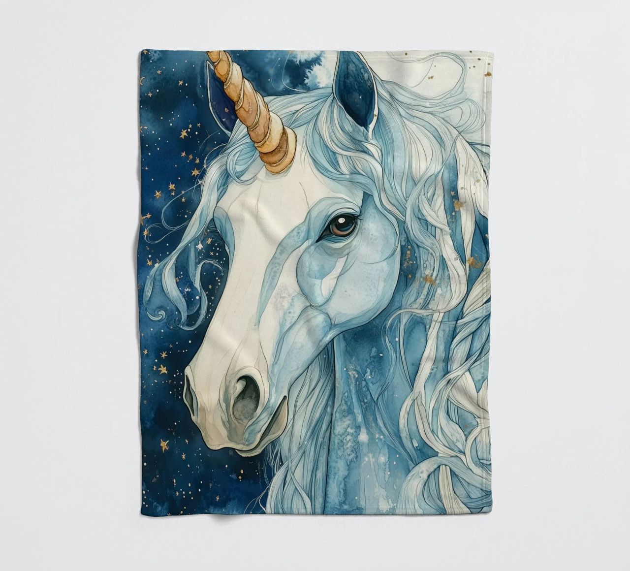 White unicorn coperta in pile da Justyna Jaszke JBJart