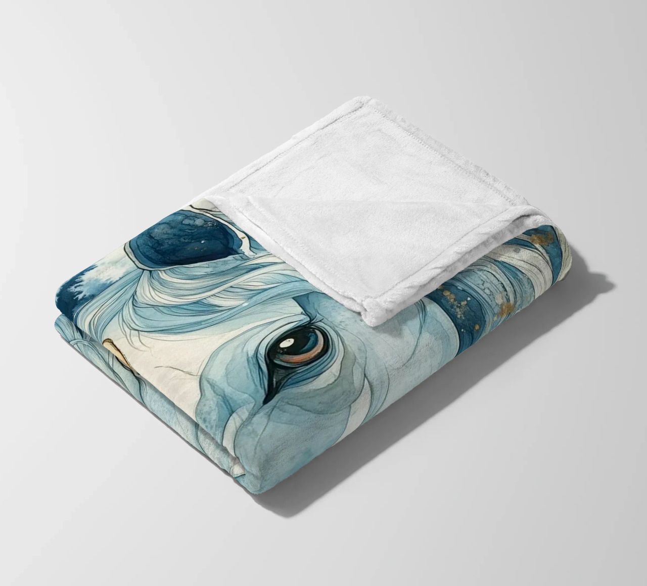 White unicorn coperta in pile da Justyna Jaszke JBJart