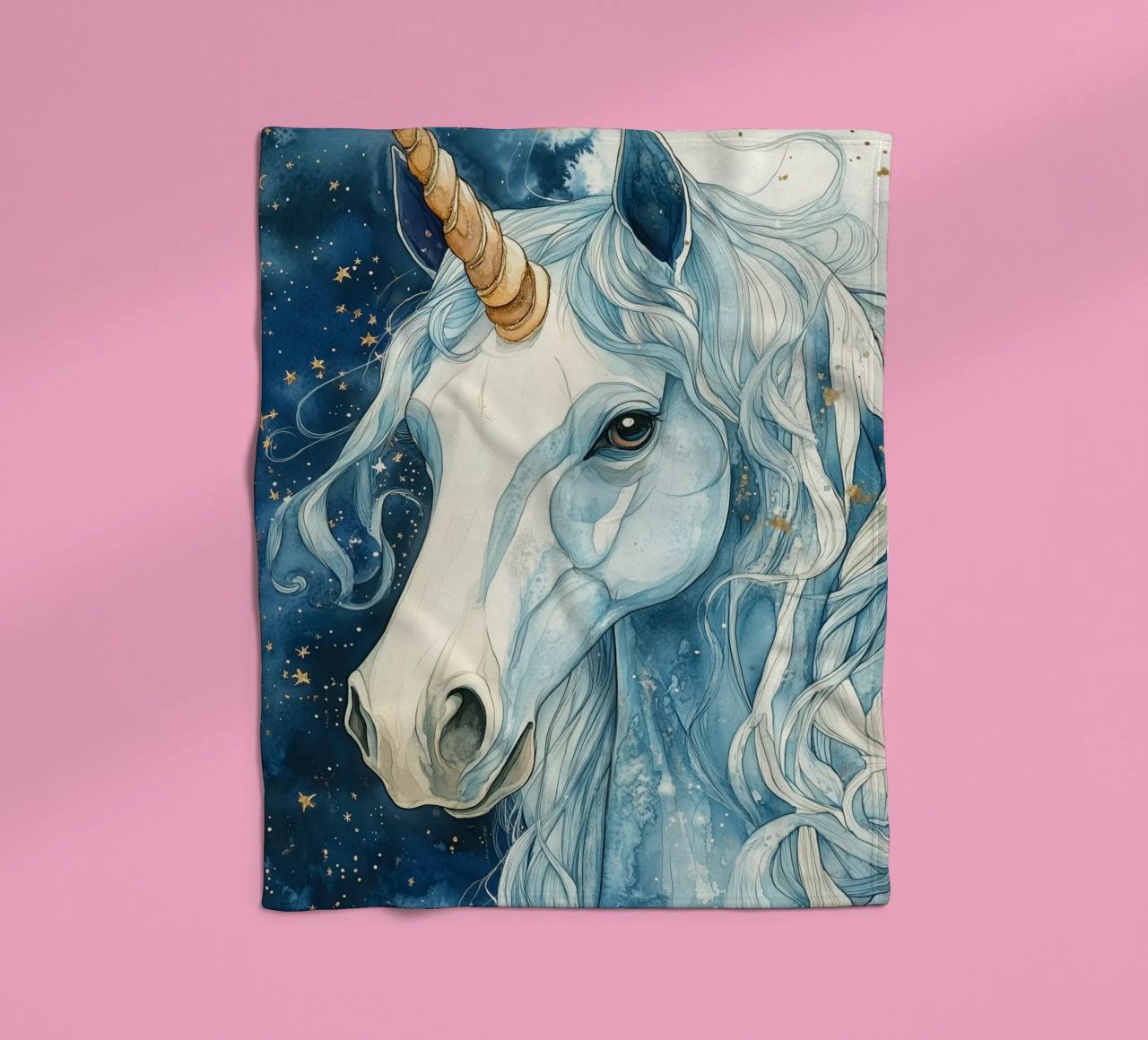 White unicorn coperta in pile da Justyna Jaszke JBJart