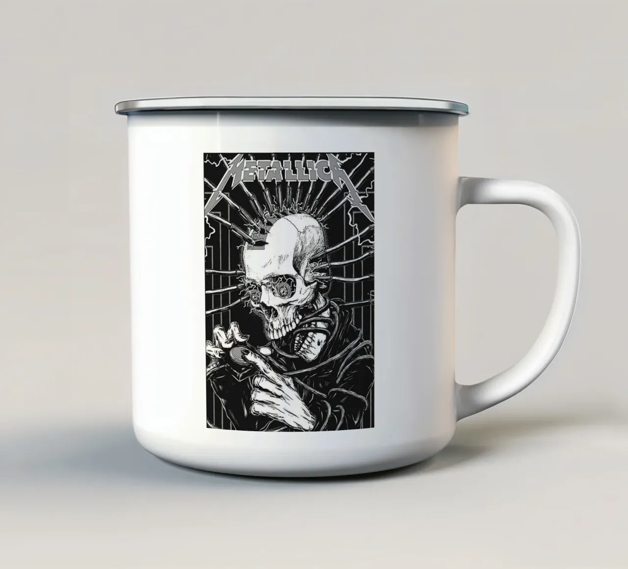 metallica band art tazza in smalto da vanhesling