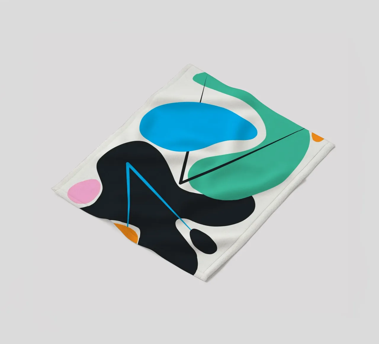 Curves shapes fleece blanket by Little Dean