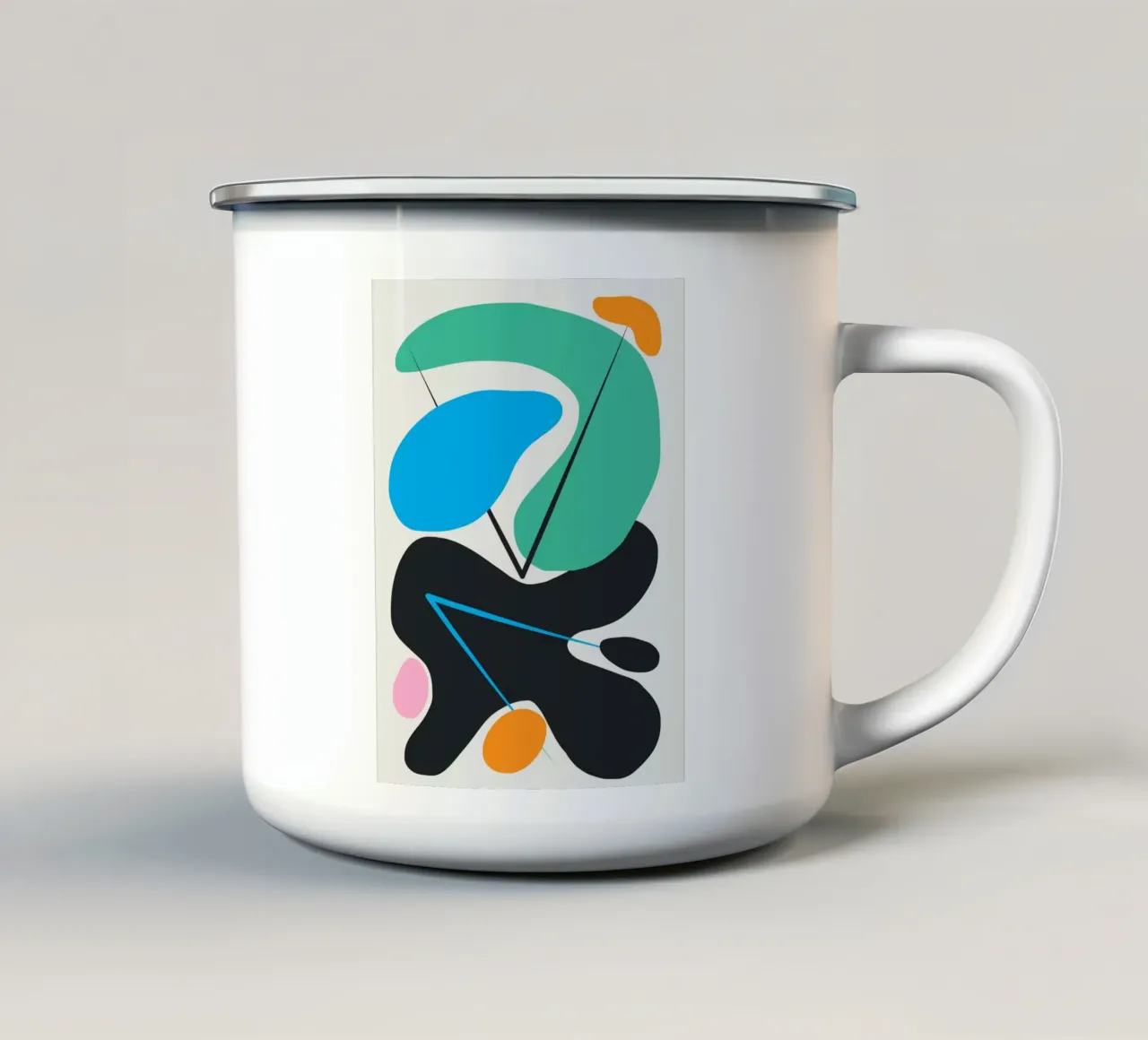 Kurven Formen Emaille Tasse von Little Dean