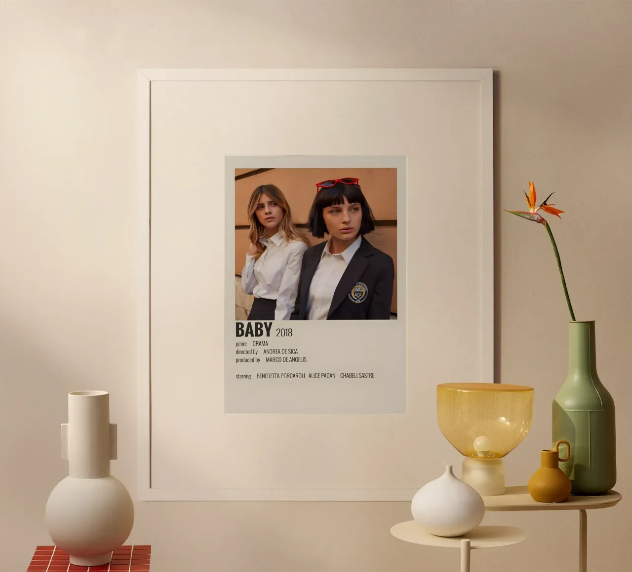 BABY 2018 poster con telaio in legno da MVFminimalist