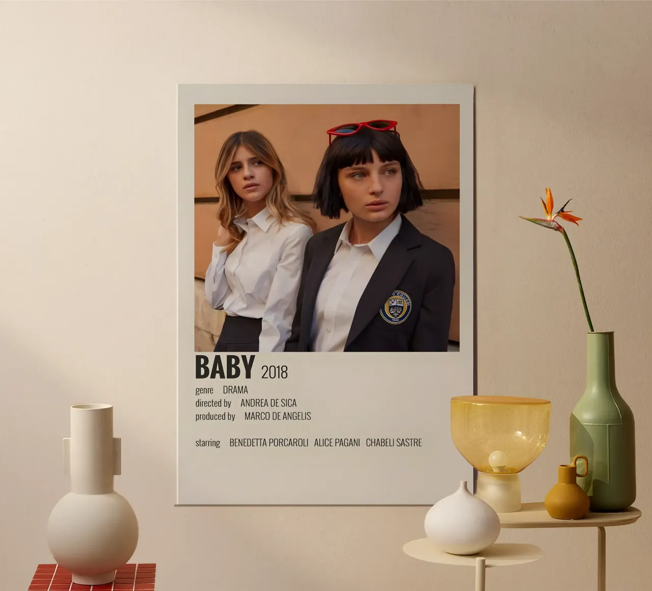 BABY 2018 poster con telaio in legno da MVFminimalist