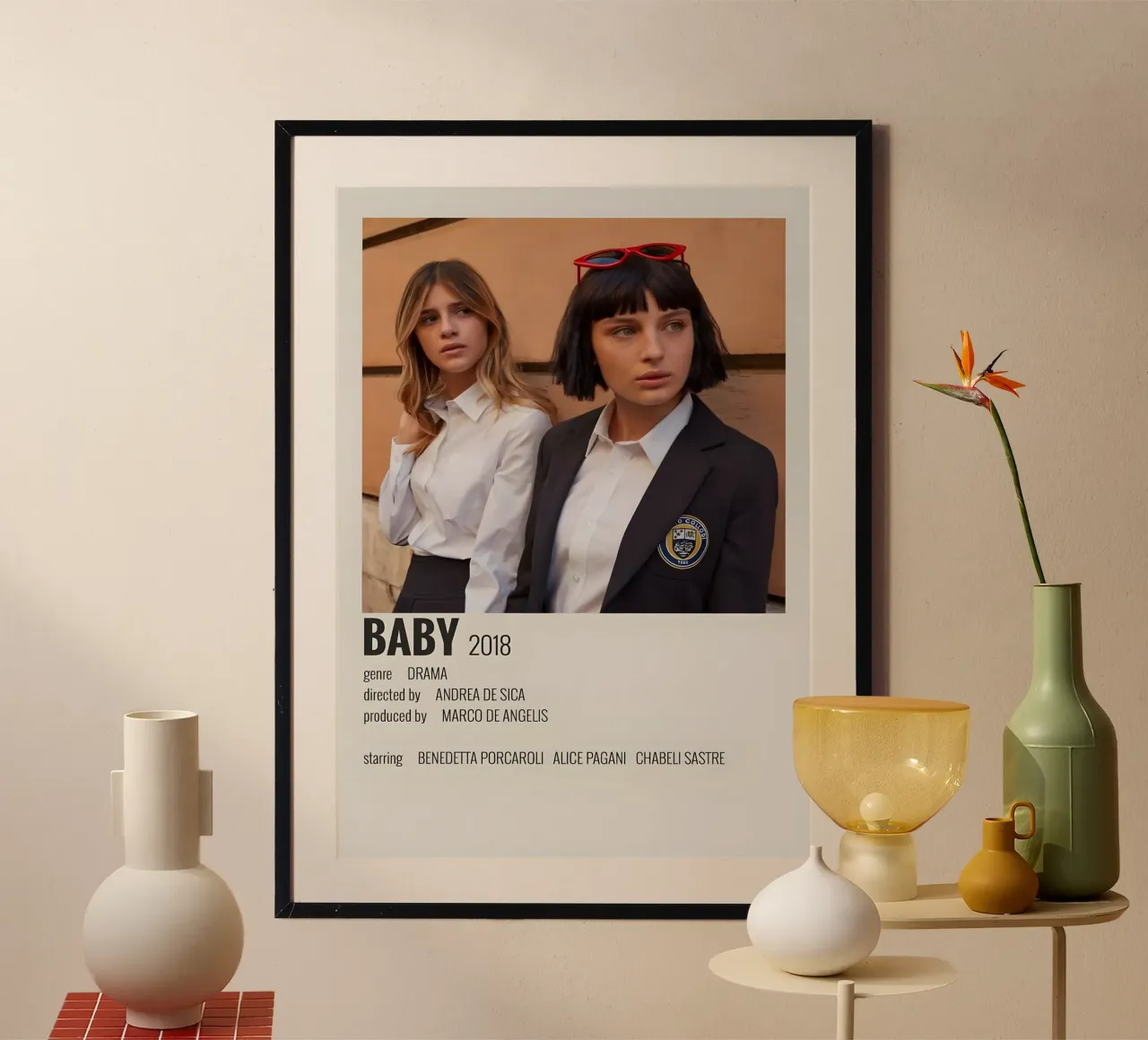 BABY 2018 poster con telaio in legno da MVFminimalist