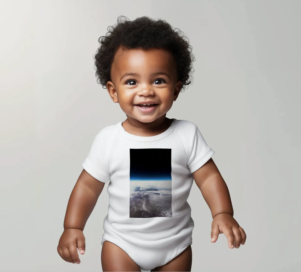 buitenaarde babyrompertje korte mouwen van space words