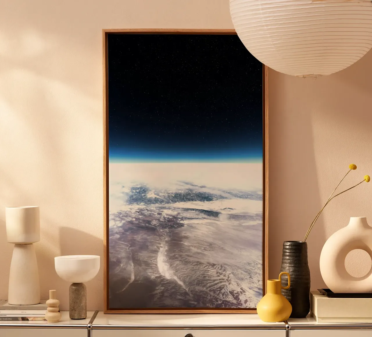 terra esterna tela con Cornice a cassetta da space words