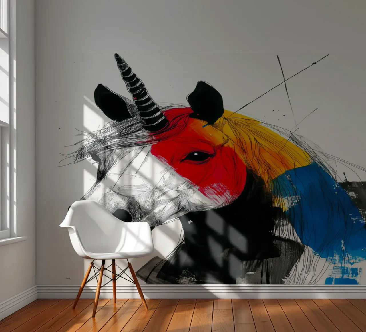 Rainbow unicorn photo wallpaper by Justyna Jaszke JBJart