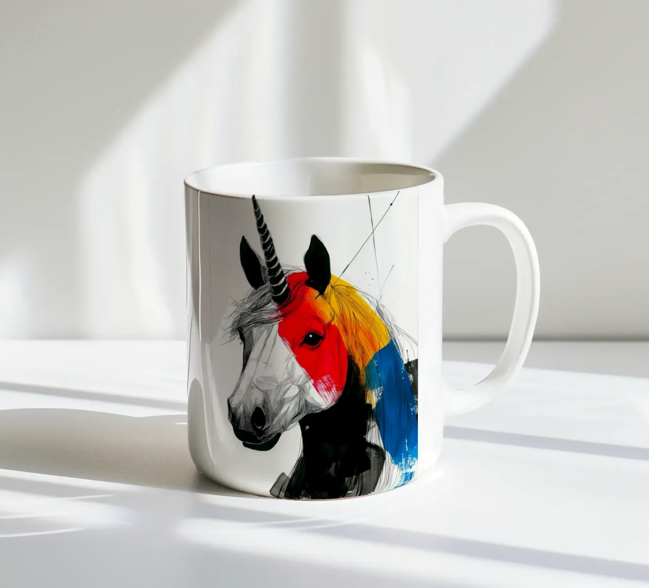 Unicorno arcobaleno tazza in ceramica da Justyna Jaszke JBJart