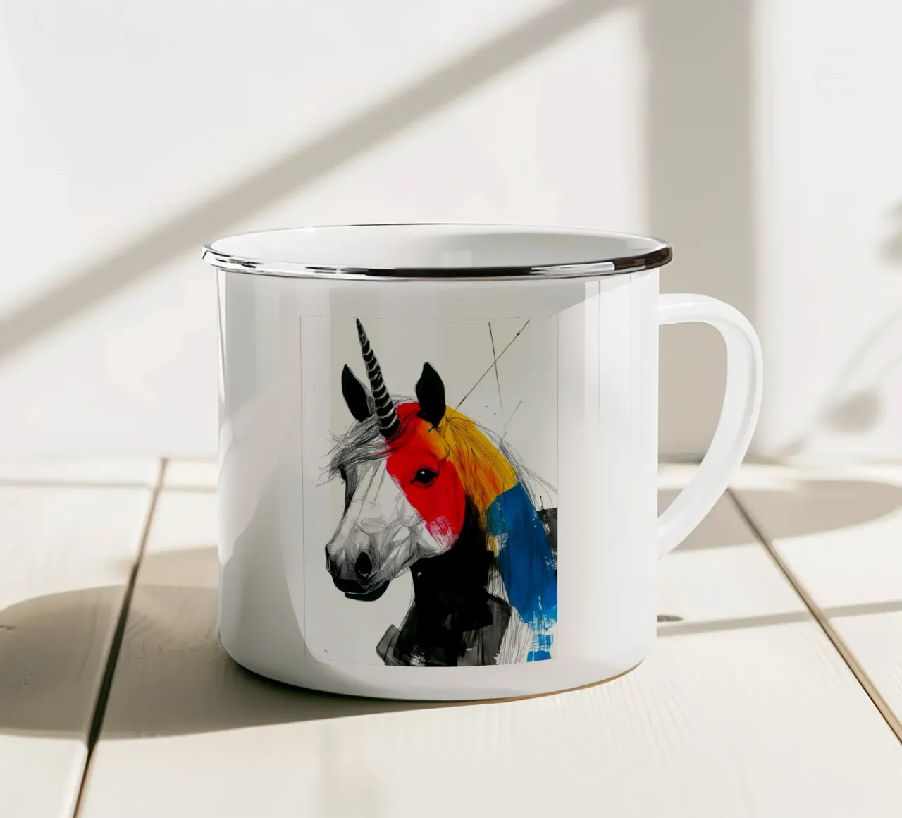 Unicorno arcobaleno tazza in smalto da Justyna Jaszke JBJart