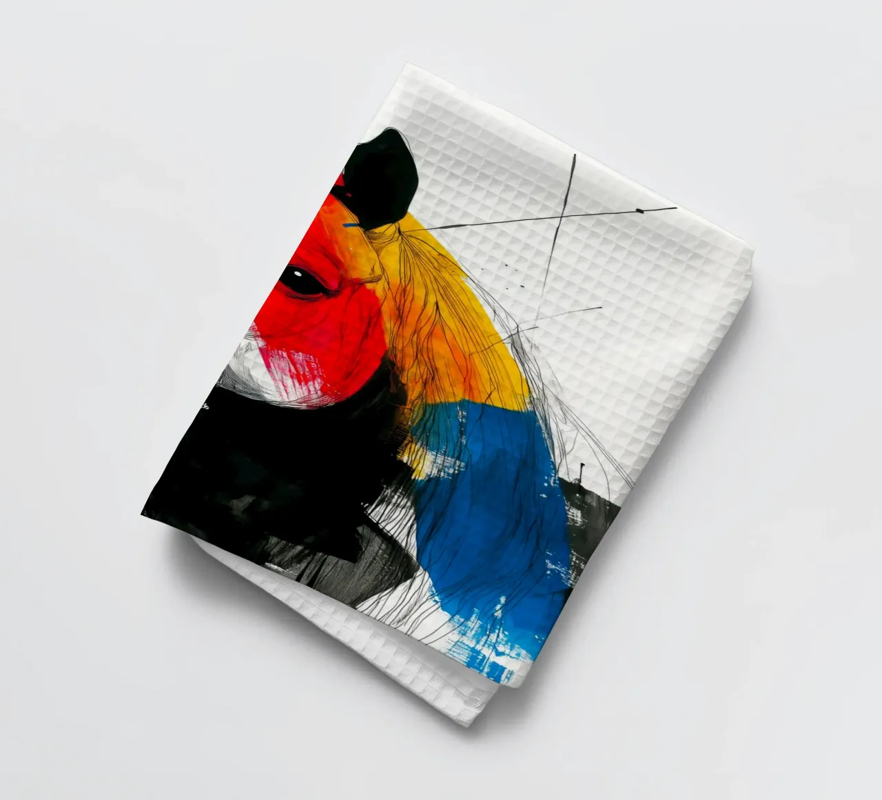 Rainbow unicorn tea towel by Justyna Jaszke JBJart