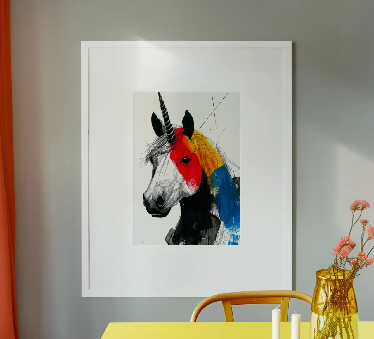 Unicornio arco iris hahnemühle de Justyna Jaszke JBJart