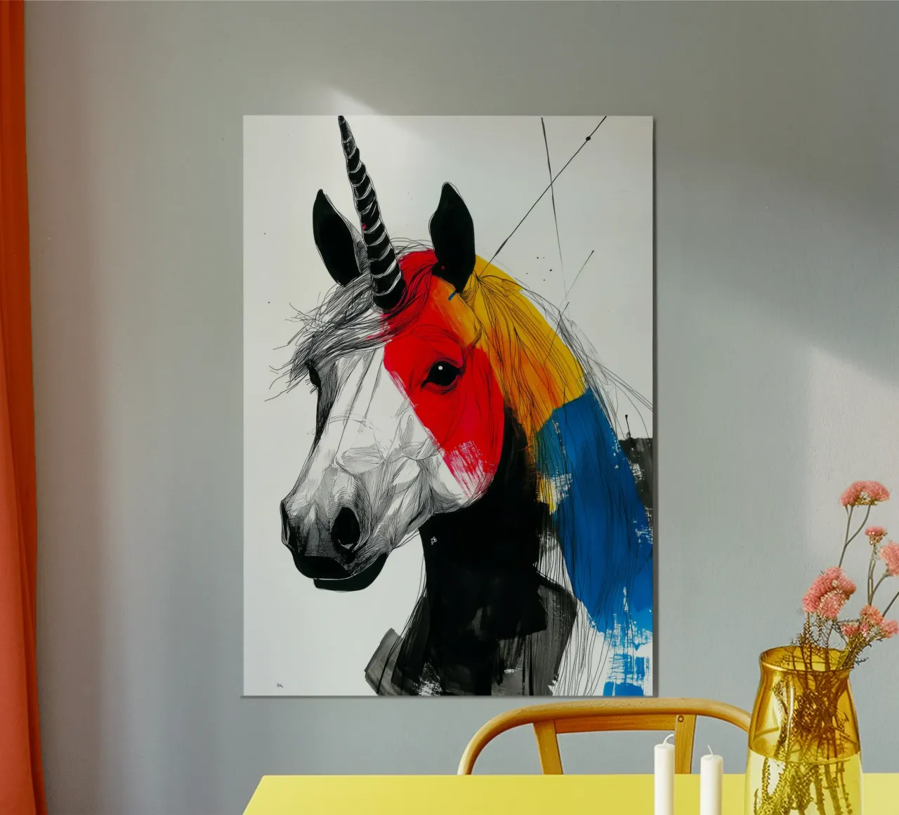 Unicornio arco iris hahnemühle de Justyna Jaszke JBJart